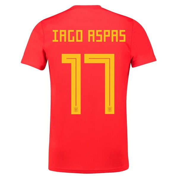 Camiseta España 1ª Iago Aspas 2018 Rojo